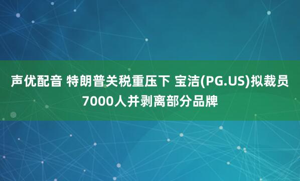 声优配音 特朗普关税重压下 宝洁(PG.US)拟裁员7000人并剥离部分品牌