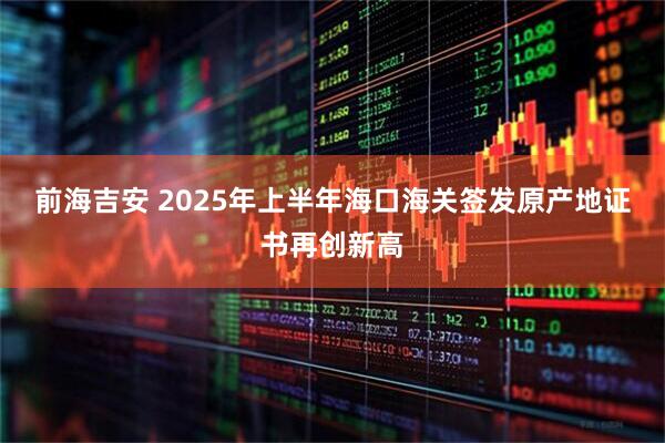 前海吉安 2025年上半年海口海关签发原产地证书再创新高