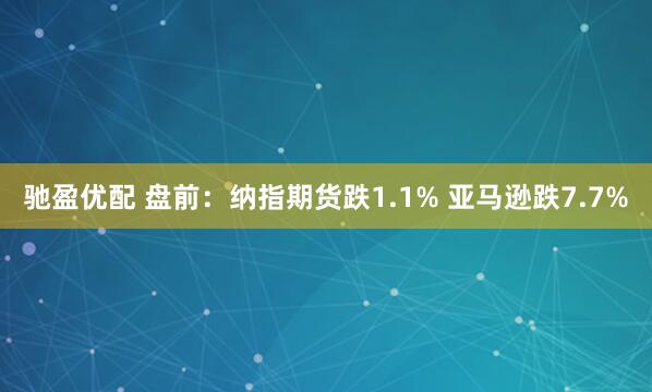 驰盈优配 盘前：纳指期货跌1.1% 亚马逊跌7.7%
