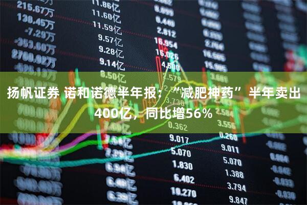 扬帆证券 诺和诺德半年报：“减肥神药” 半年卖出400亿，同比增56%