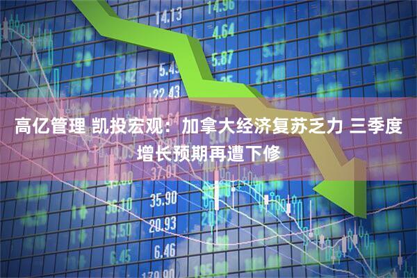 高亿管理 凯投宏观：加拿大经济复苏乏力 三季度增长预期再遭下修